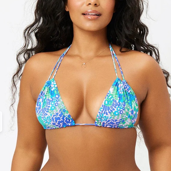 FRANKIES BIKINIS SAND HALTER BIKINI TOP - GOOD VIBES SIZE XL - Picture 2 of 8